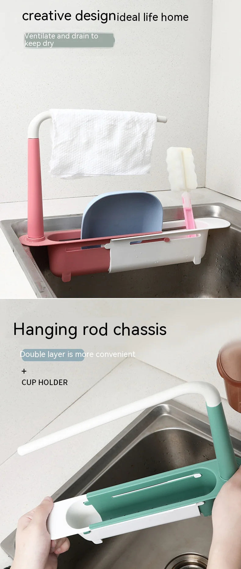 Retractable Sink Storage Shelf